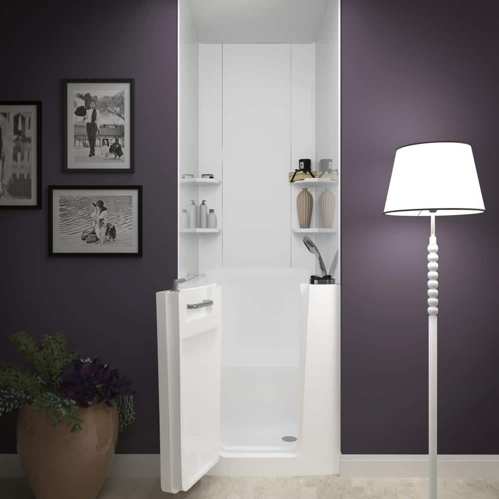 Universal Tubs Rampart 60 in. x 60 in. 4-Piece Glue Up Acrylic Alcove Tub Surround in White (2)