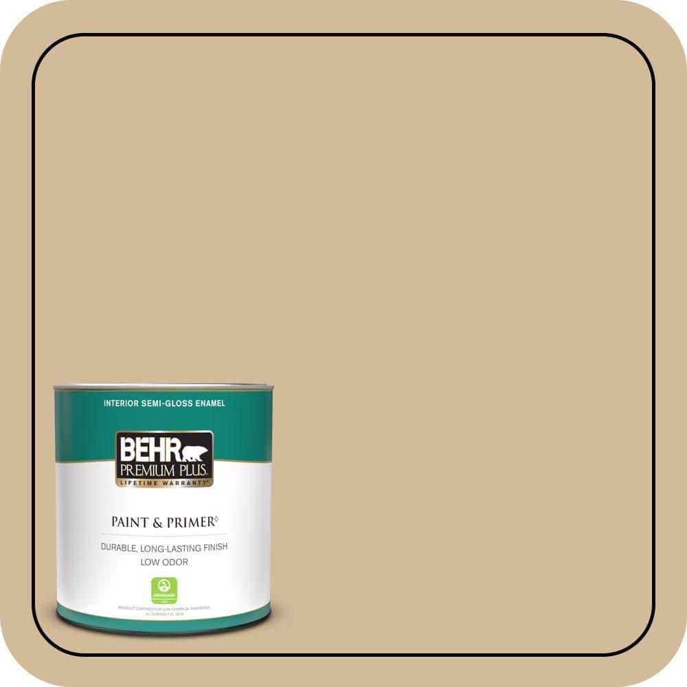 BEHR PREMIUM PLUS 1 qt. #N290-4 Curious Semi-Gloss Enamel Low Odor Interior Paint & Primer
