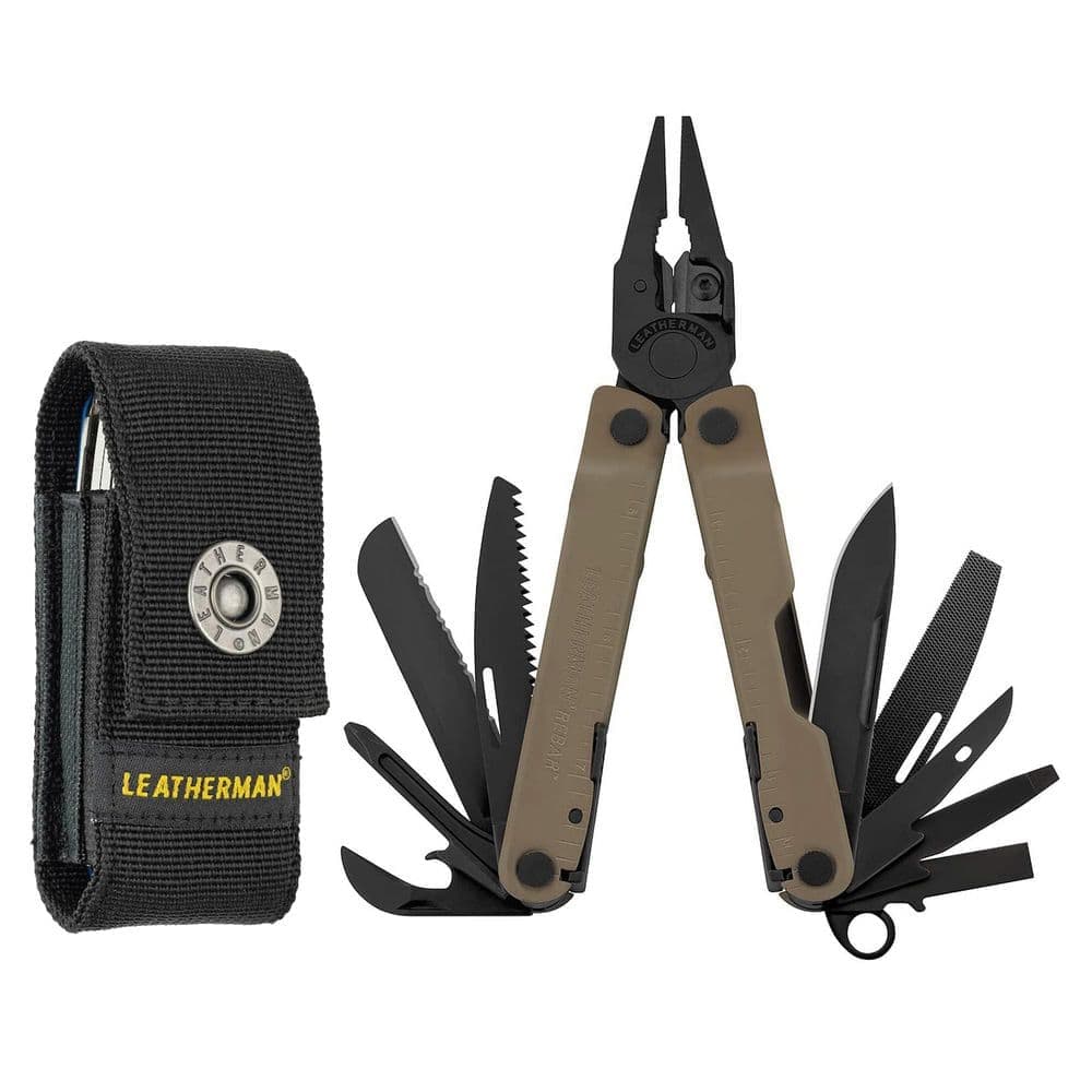NVNOO Rebar Multitool with Premium Replaceable Wire Cutters and Saw, Coyote Tan with Nylon Sheath (1)