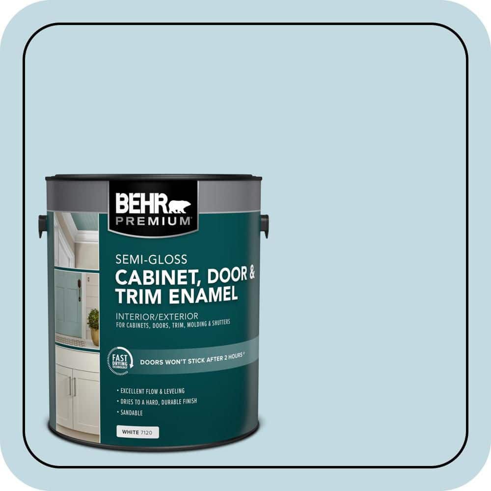 BEHR PREMIUM 1 gal. #S480-1 Rain Dance Semi-Gloss Enamel Interior/Exterior Cabinet, Door & Trim Paint