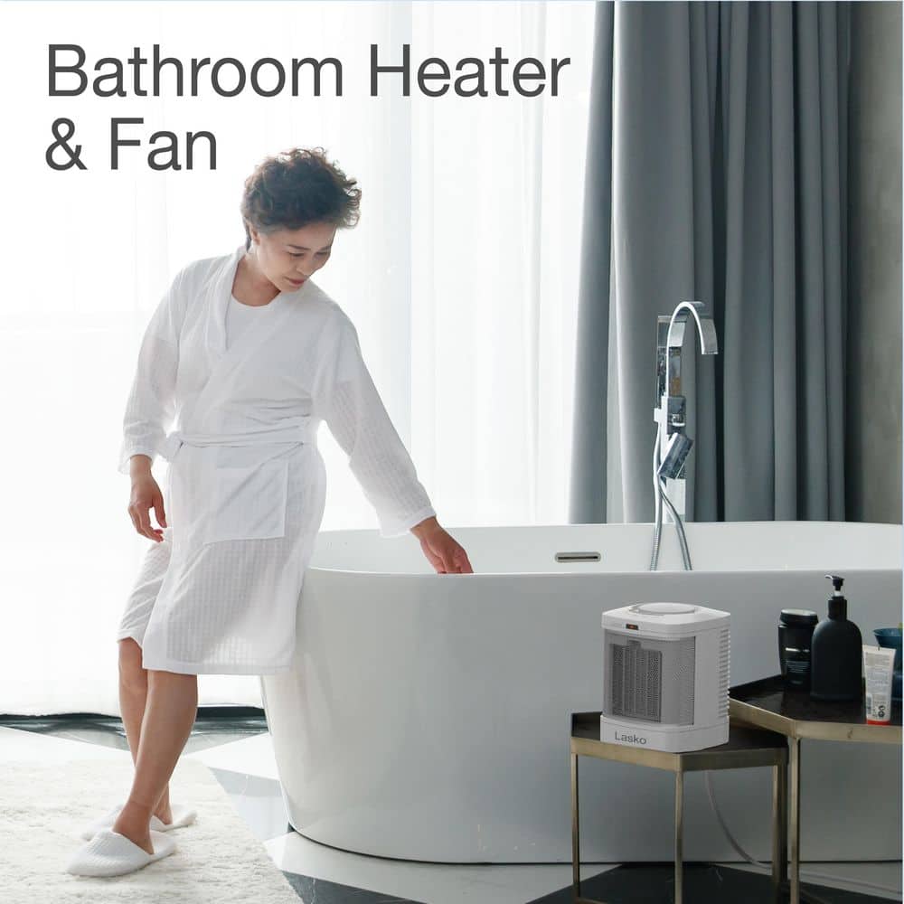 Lasko 1500-Watt 7.65 in. Electric Bathroom Ceramic Space Heater with Fan and ALCI Safety Plug (2)