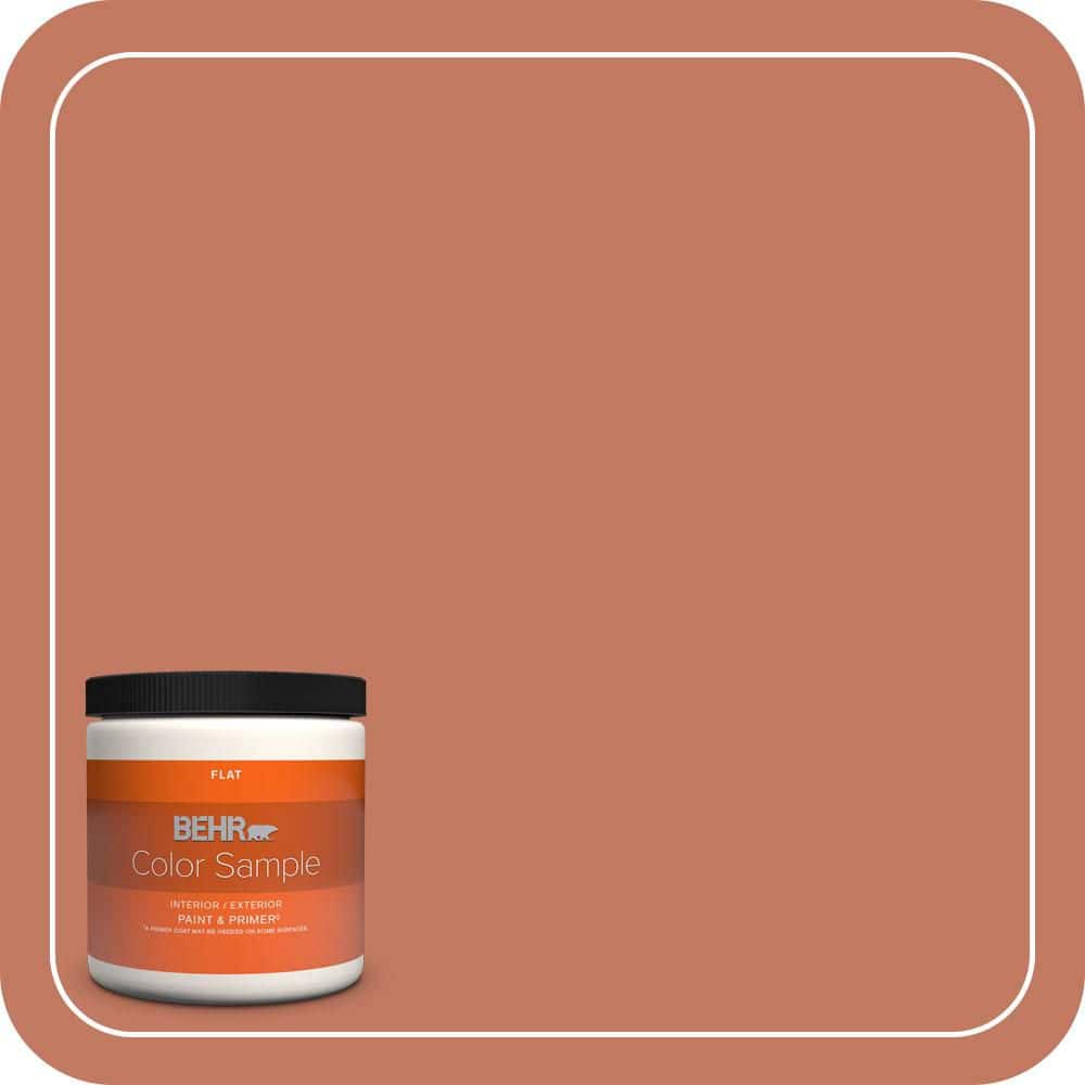 BEHR PREMIUM PLUS 8 oz. #MQ1-26 Pinata Flat Interior/Exterior Paint & Primer Color Sample