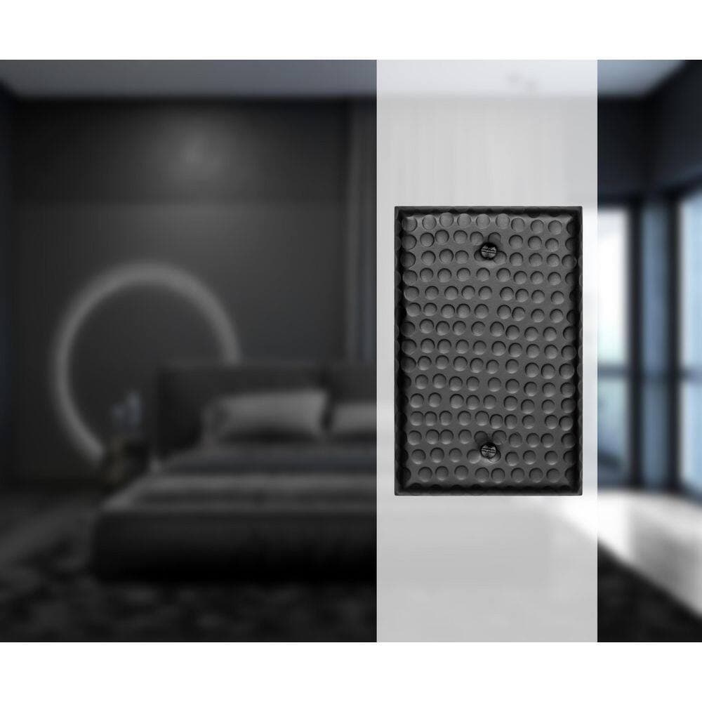 Monarch Abode Hammered 1-Gang Black Blank/No Device Metal Wall Plate (2-Pack) (2)
