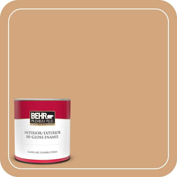 BEHR PREMIUM PLUS 1 qt. #MQ2-07 City Sunrise Hi-Gloss Enamel Interior/Exterior Paint & Primer (2)