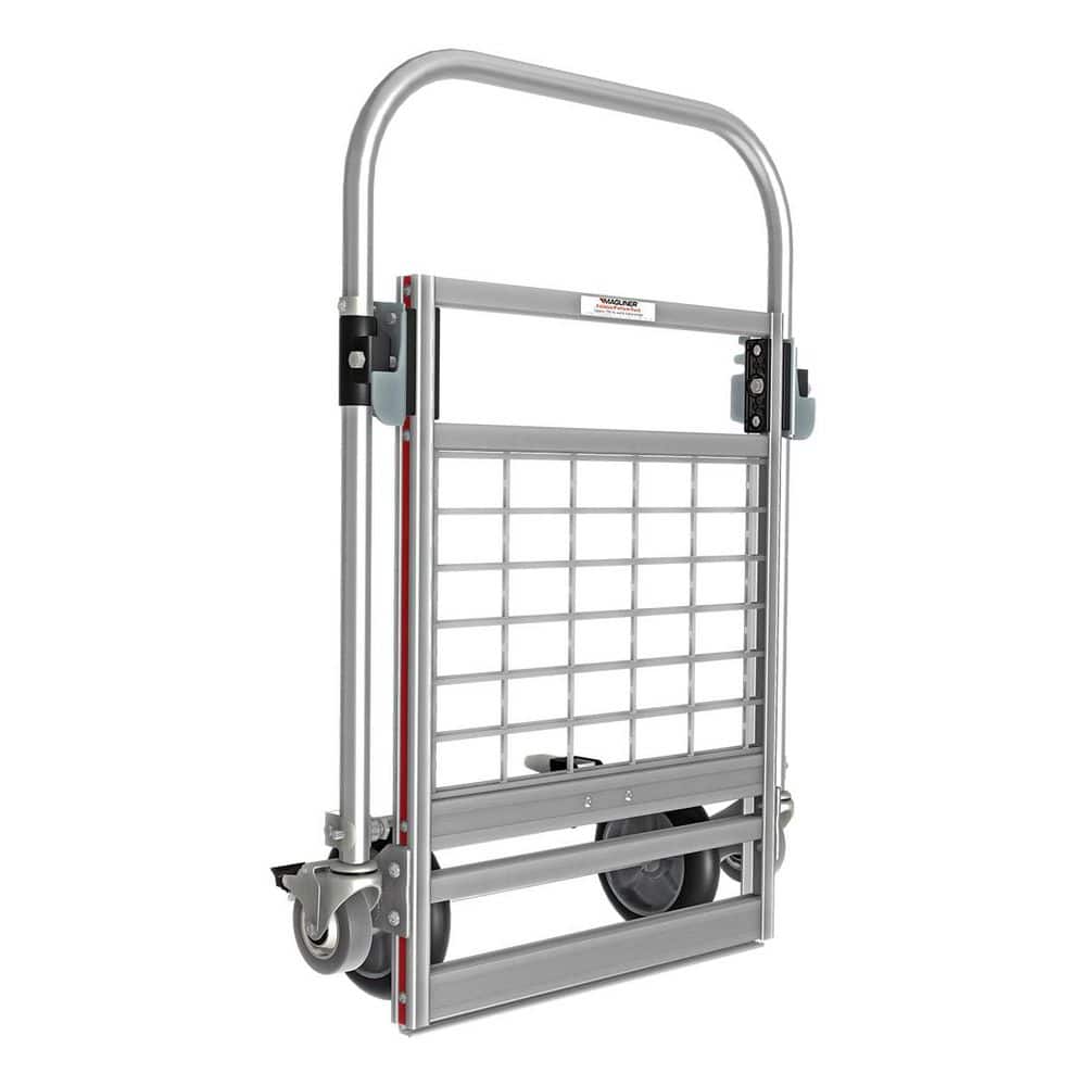 Magliner 1,500 lb. Capacity 6-Wheel Folding Aluminum Platform Truck, Base and Extension with 8 in. Balloon Cushion Wheels (2)