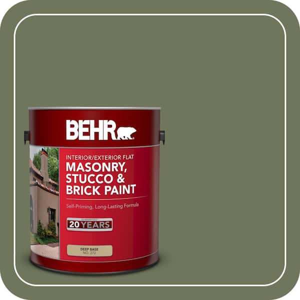 BEHR 1 gal. #MS-54 Frontier Trail Flat Interior/Exterior Masonry, Stucco and Brick Paint (2)
