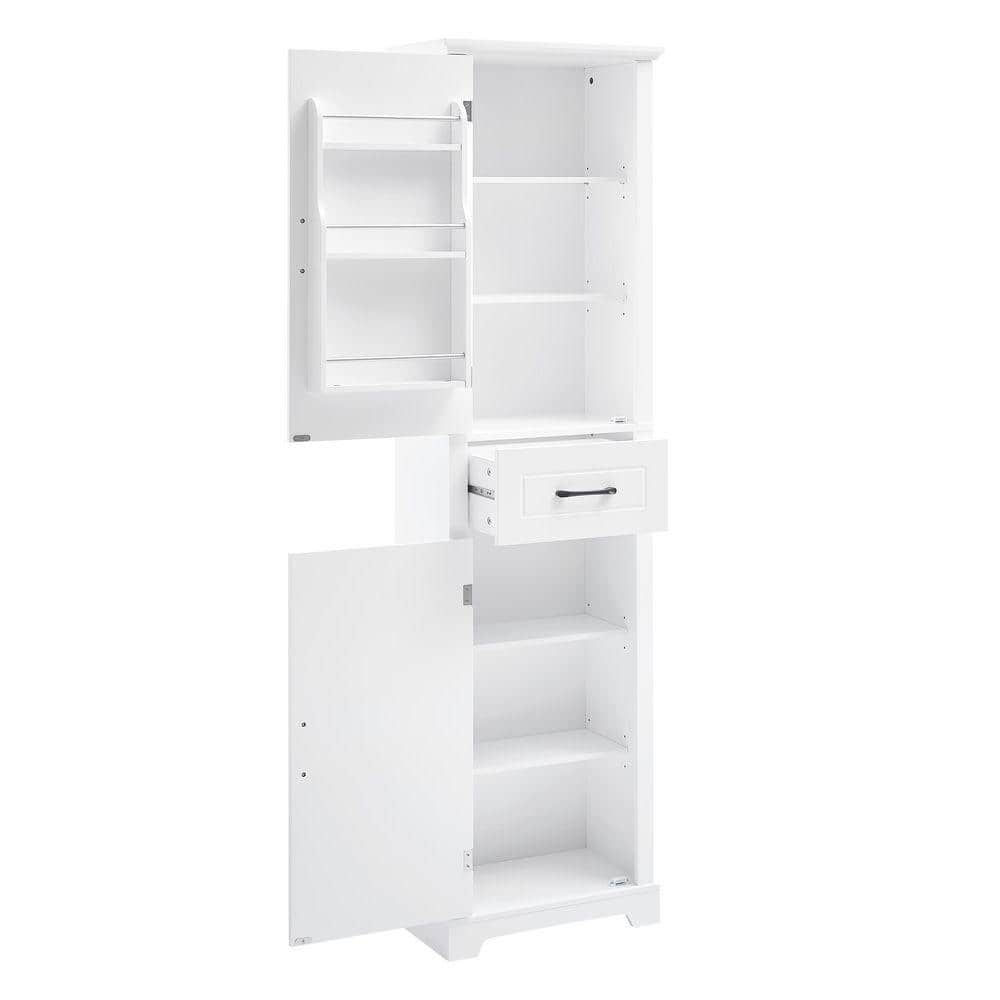 Nestfair 20 in. W x 11.8 in. D x 72.5 in. H White Freestanding Linen Cabinet Storage Cabinet (3)