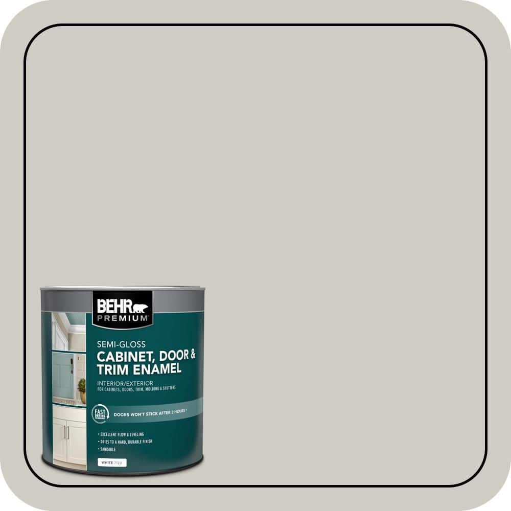 BEHR PREMIUM 1 qt. #PPU26-10 Chic Gray Semi-Gloss Enamel Interior/Exterior Cabinet, Door & Trim Paint
