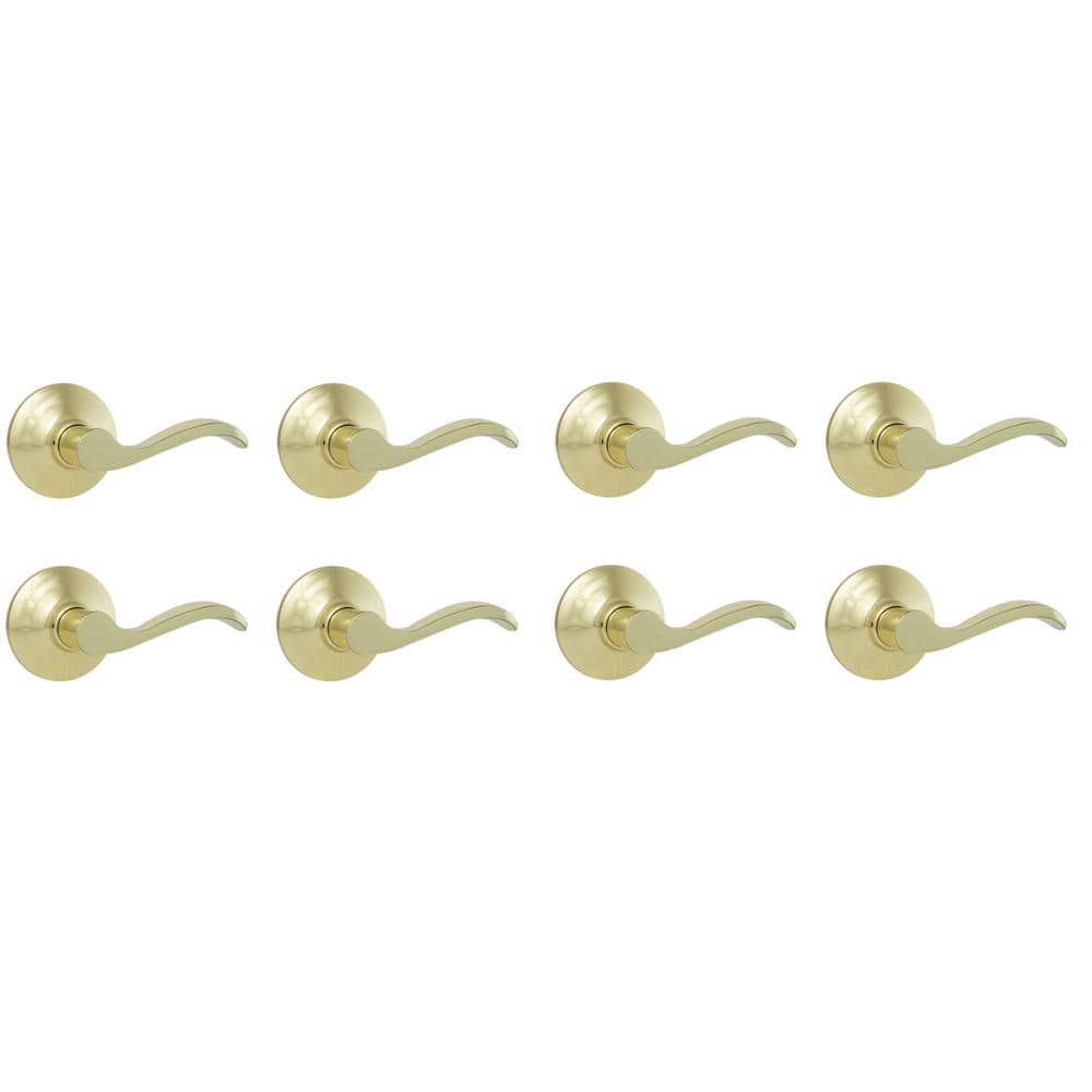 Defiant Naples Polished Brass Hall/Closet Door Lever 8-Pack