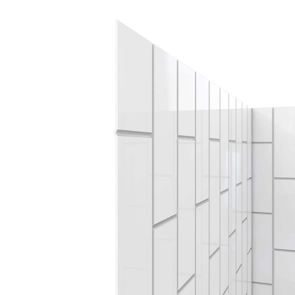 DreamLine QWALL-VS 41.5 in. W x 76 in. H x 41.5 in. D 2-Piece Glue-Up Acrylic Corner Shower Backwalls in White (3)