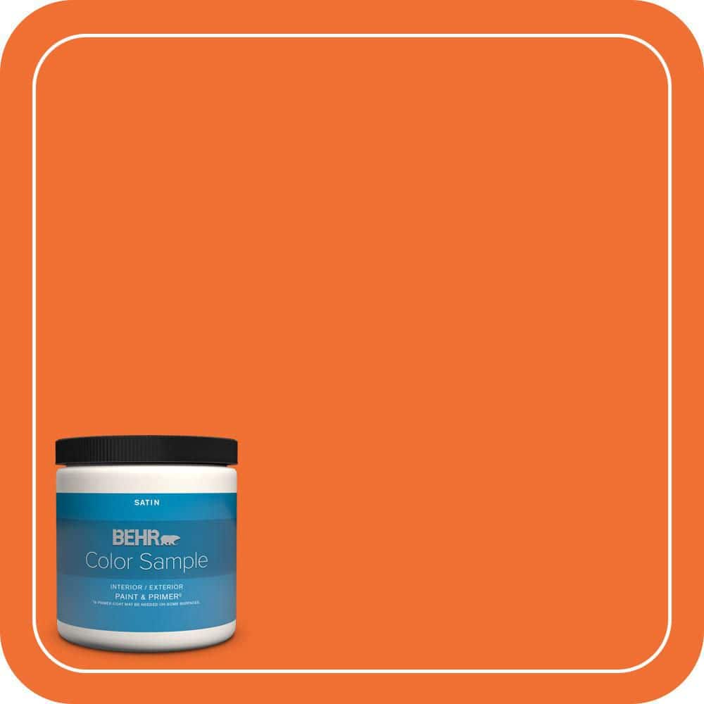 BEHR PREMIUM PLUS 8 oz. #S-G-240 Dragon Fire Satin Enamel Interior/Exterior Paint & Primer Color Sample