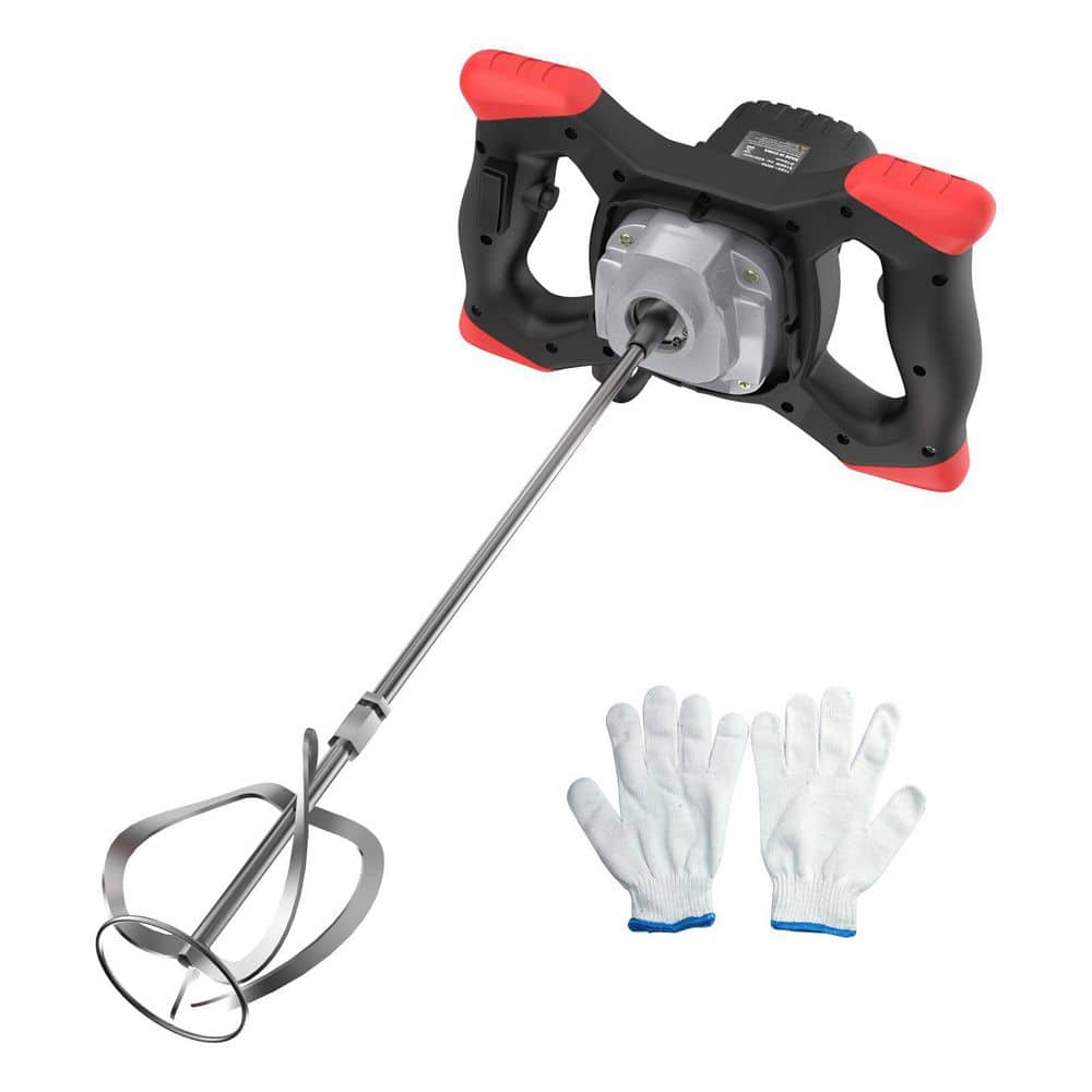 Unbranded 5.5 in. Steel Portable Concrete Mixer with 2100W Motor, 6-Speed Adjustable, Overheating Protection, Dual Handle