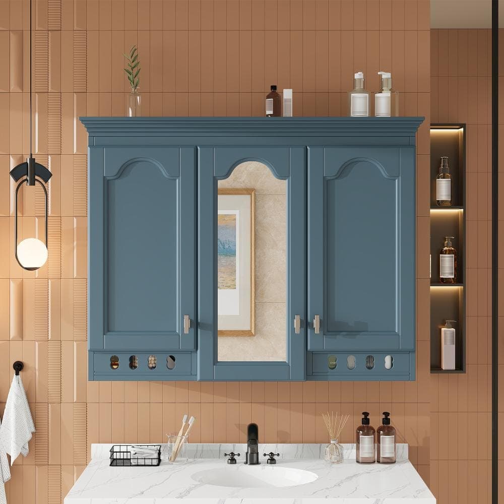 Flynama 35-Inch All-In-One Wall Mount Mirror Cabinet With Adjustable Shelves And Soft-Closing Hinges For Home Storage (3)