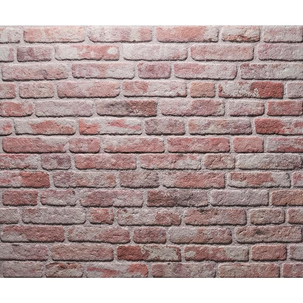 WALL!SUPPLY 0.79 in. x 19.69 in. x 47.24 in. UltraLight Faux Brick Red-White HD Printed Jointless Common Plank (4-Pack)