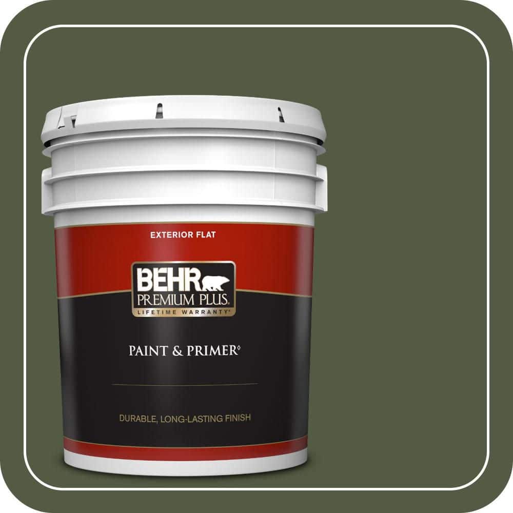 BEHR PREMIUM PLUS 5 gal. #MQ6-54 River Forest Flat Exterior Paint & Primer