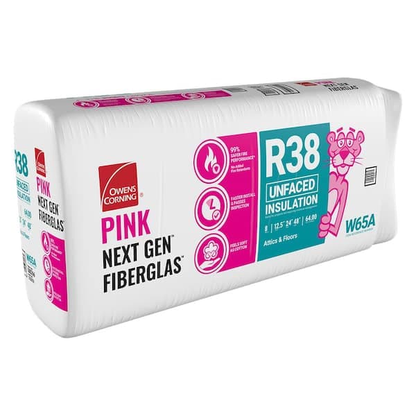 Owens Corning R-38 Unfaced Fiberglass Insulation Batt 24 in. x 48 in. (1 Bag) (2)