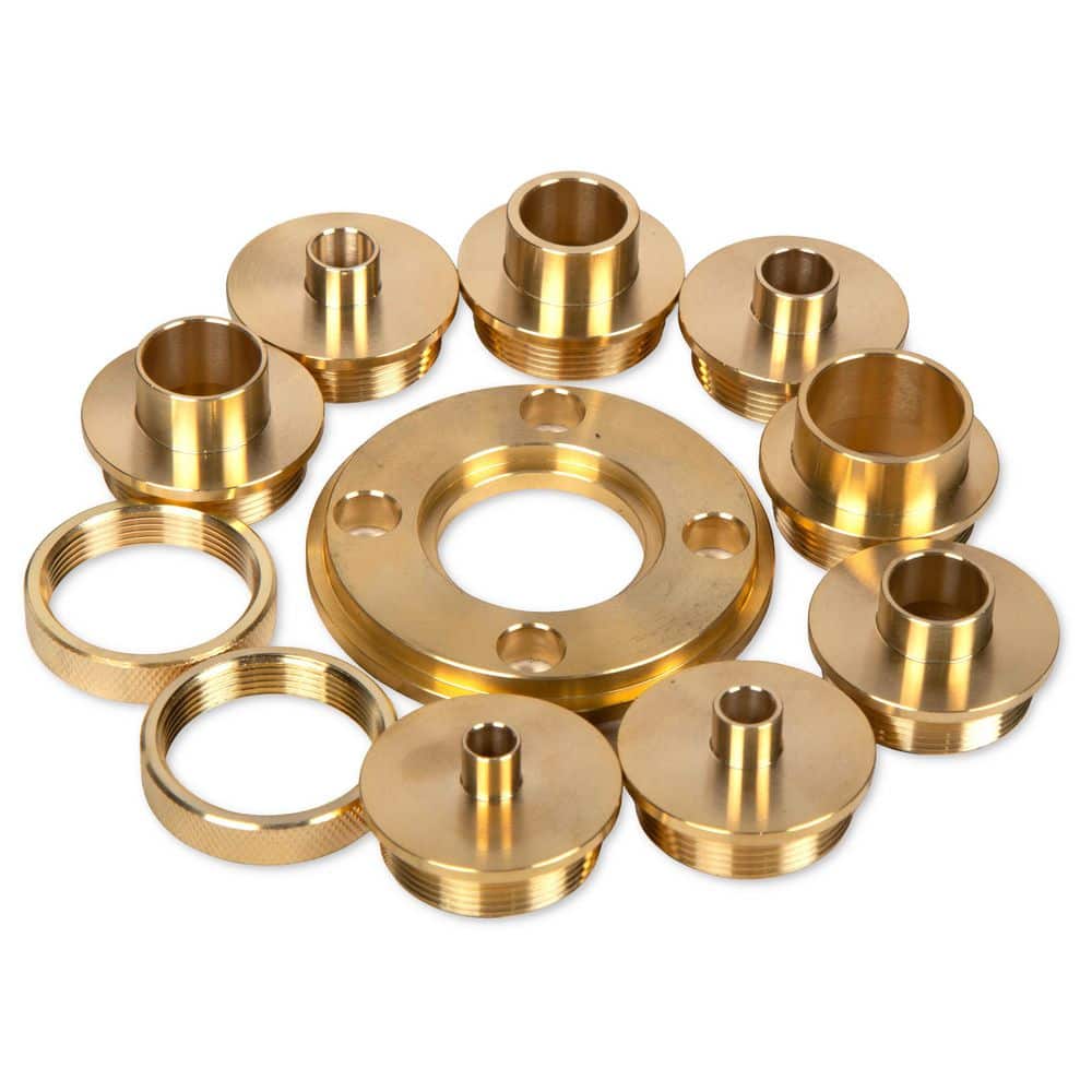 WEN Solid Brass Router Template and Guide Bushing Set, 1-3/16 in. Base Plate, 11-Piece Kit (RT011A) (2)