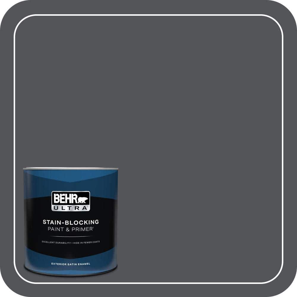 BEHR ULTRA 1 qt. #N510-6 Orion Gray Satin Enamel Exterior Paint & Primer