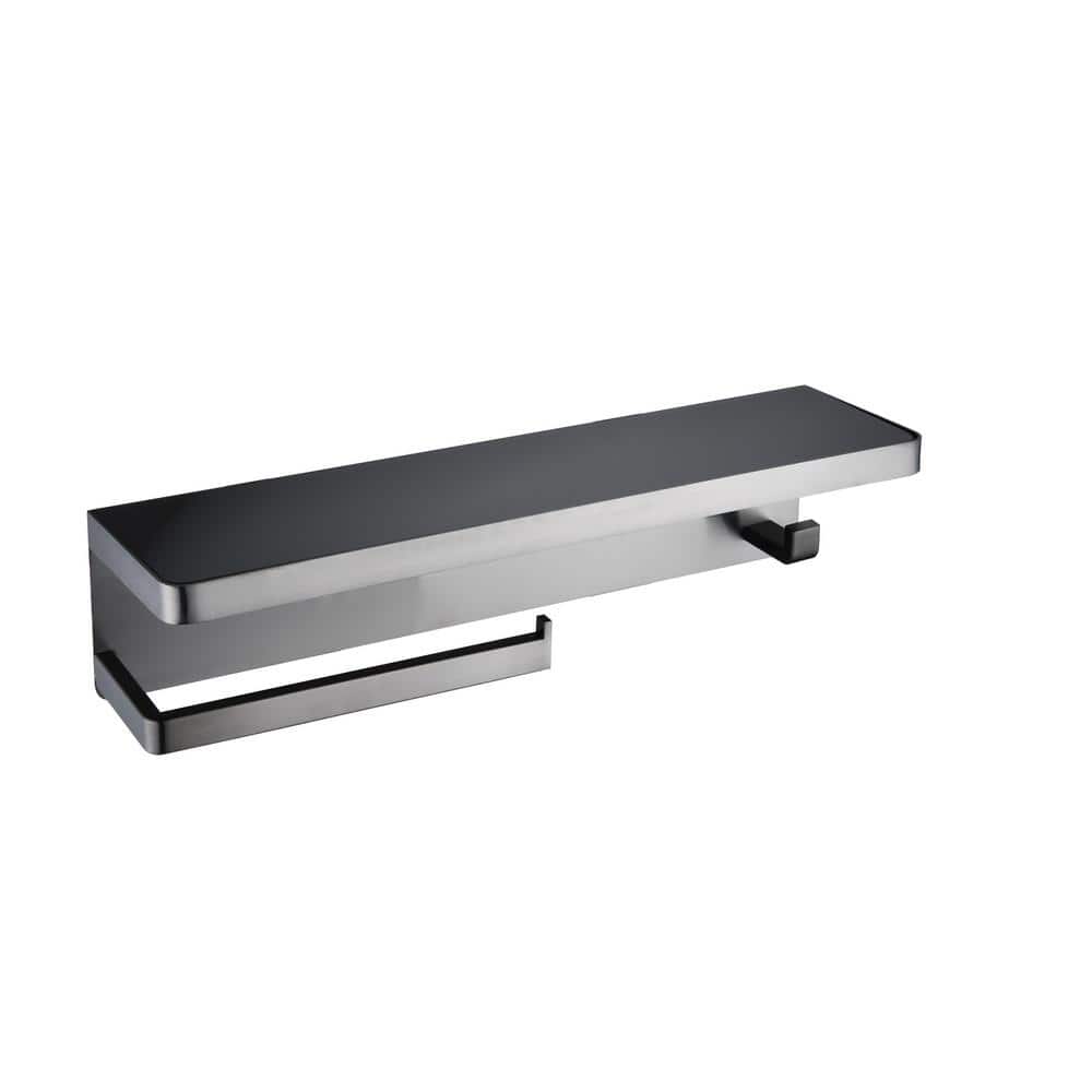 Lexora Bagno Bianca 17.71 in. Wall Mounted Towel Bar in Gun Metal (1)