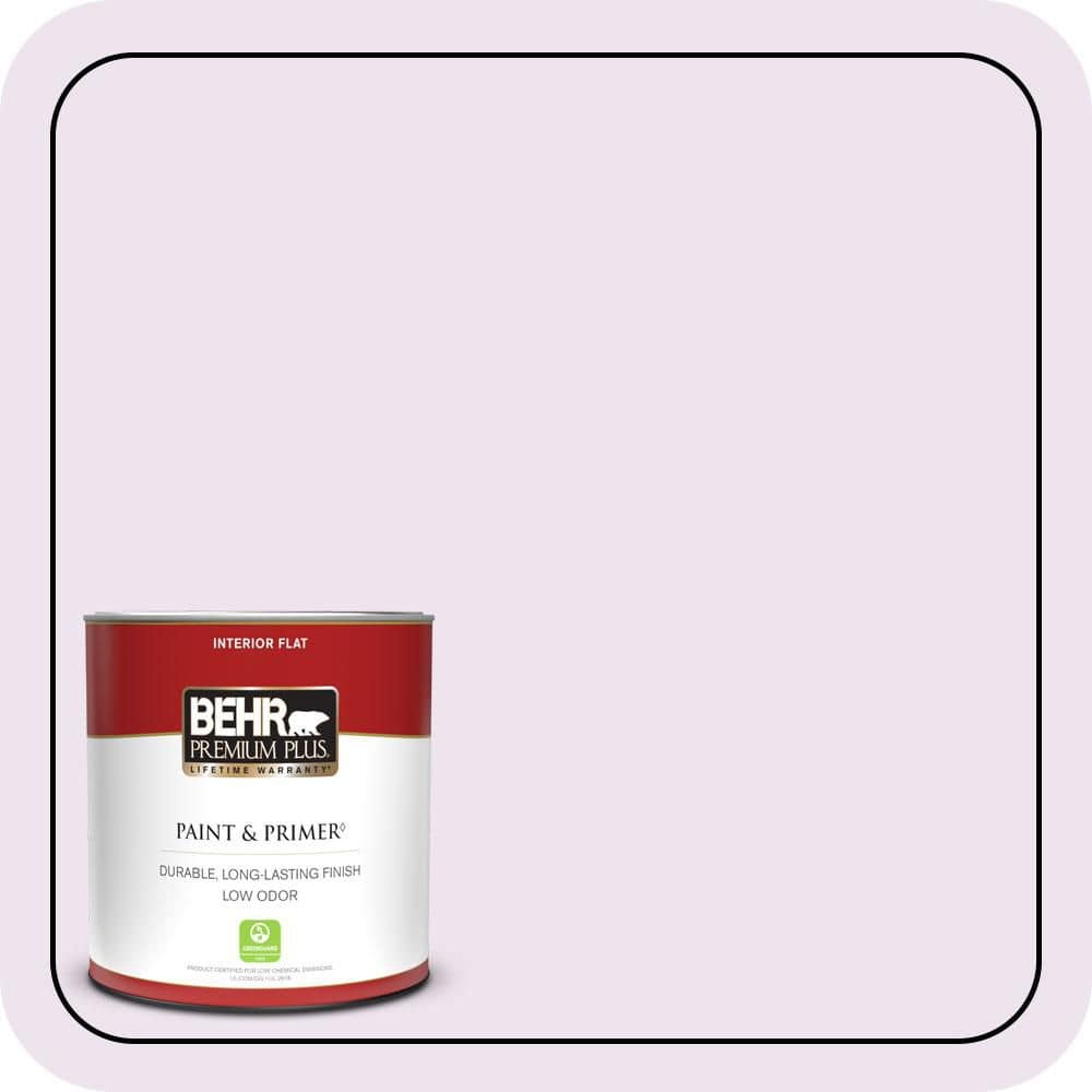 BEHR PREMIUM PLUS 1 qt. #670A-1 Quartz Pink Flat Low Odor Interior Paint & Primer