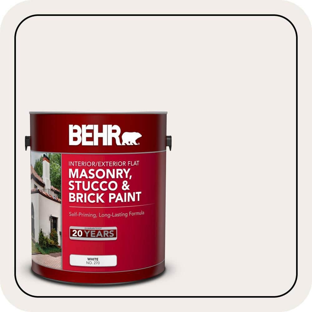 BEHR 1 gal. #RD-W10 New House White Flat Masonry, Stucco and Brick Interior/Exterior Paint