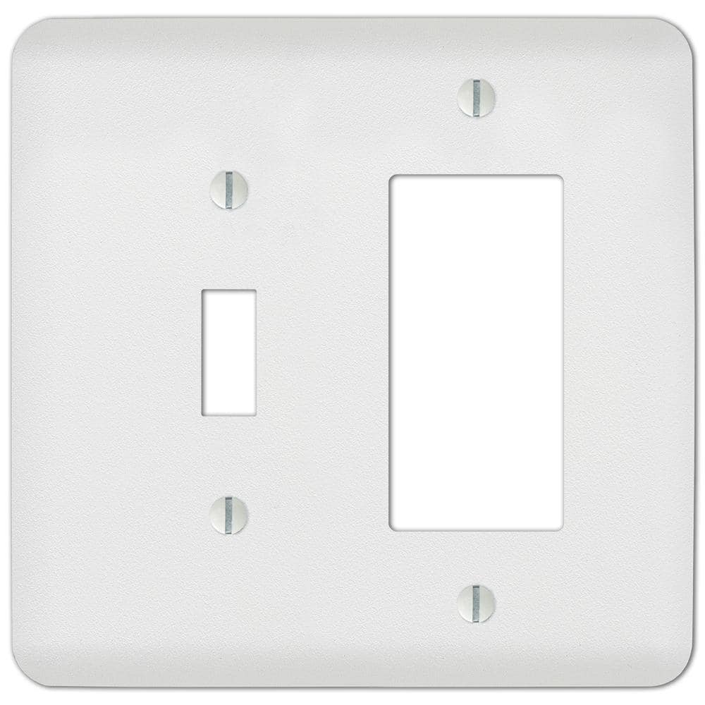 AMERELLE Perry 2 Gang 1-Toggle and 1-Rocker Steel Wall Plate - White