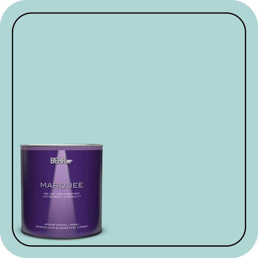 BEHR MARQUEE 1 qt. #T12-19 Sugar Pool Eggshell Enamel Interior Paint & Primer