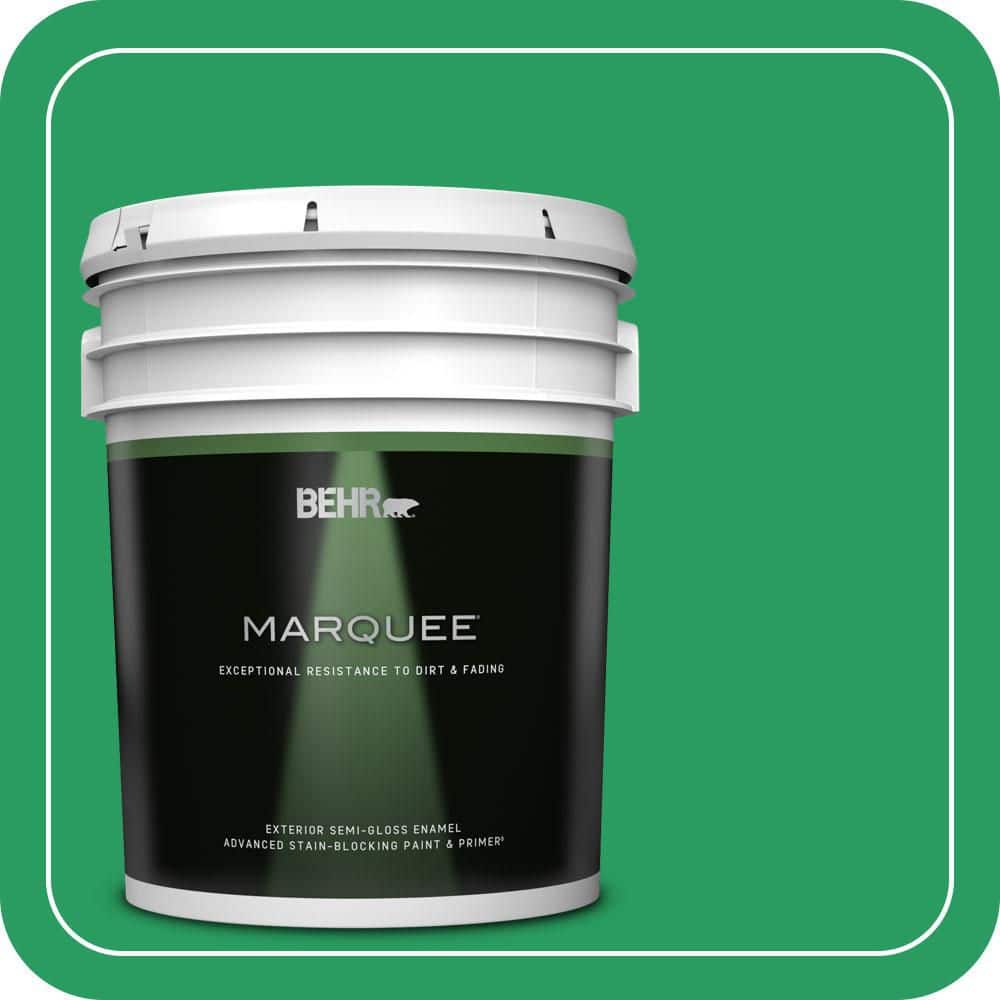 BEHR MARQUEE 5 gal. #S-G-450 Herbal Tea Semi-Gloss Enamel Exterior Paint & Primer