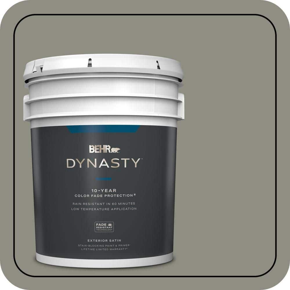 BEHR DYNASTY 5 gal. #N370-5 Incognito Satin Enamel Exterior Stain-Blocking Paint & Primer