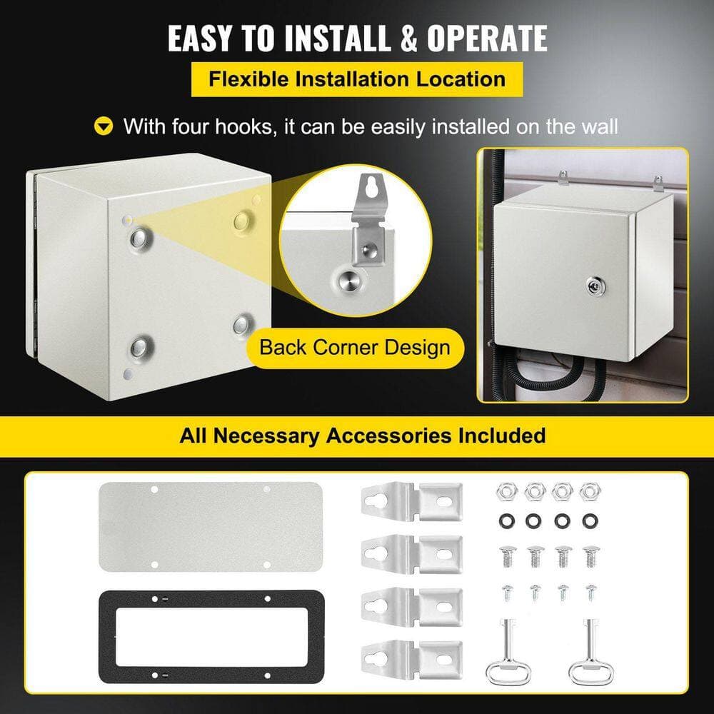 GIVIMO NEMA 4X Enclosure 12 x 12 x 8 Steel Gray 0-Gang IP66 1-Pack SPT (2)