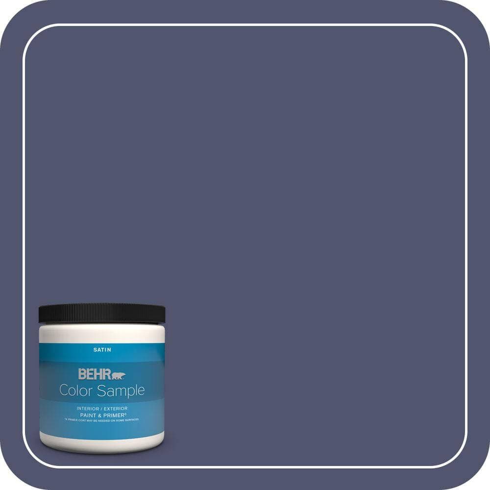 BEHR PREMIUM PLUS 8 oz. #S540-7 Bossa Nova Satin Enamel Interior/Exterior Paint & Primer Color Sample (1)
