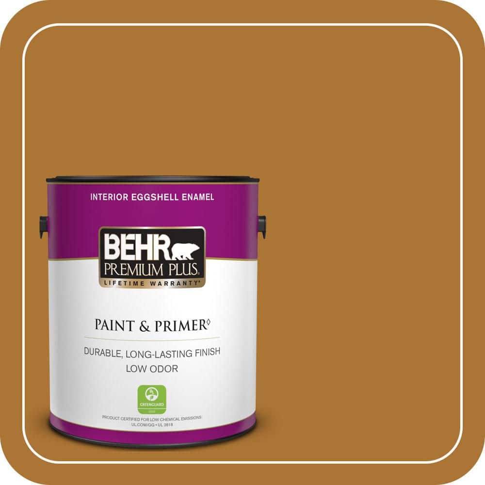 BEHR PREMIUM PLUS 1 gal. #S-H-320 Enchanting Ginger Eggshell Enamel Low Odor Interior Paint & Primer