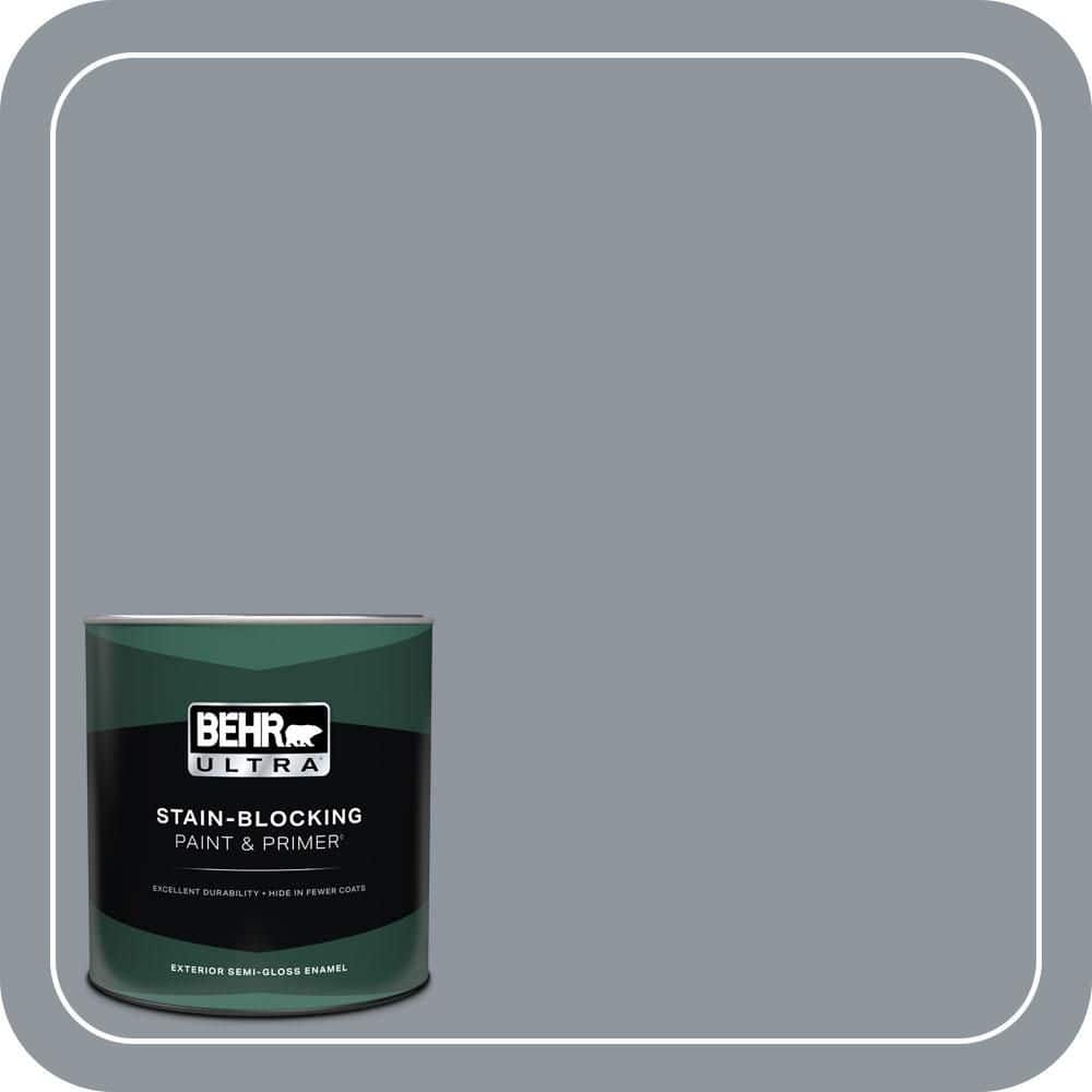 BEHR ULTRA 1 qt. #MQ5-21 Radiant Silver Semi-Gloss Enamel Exterior Paint & Primer