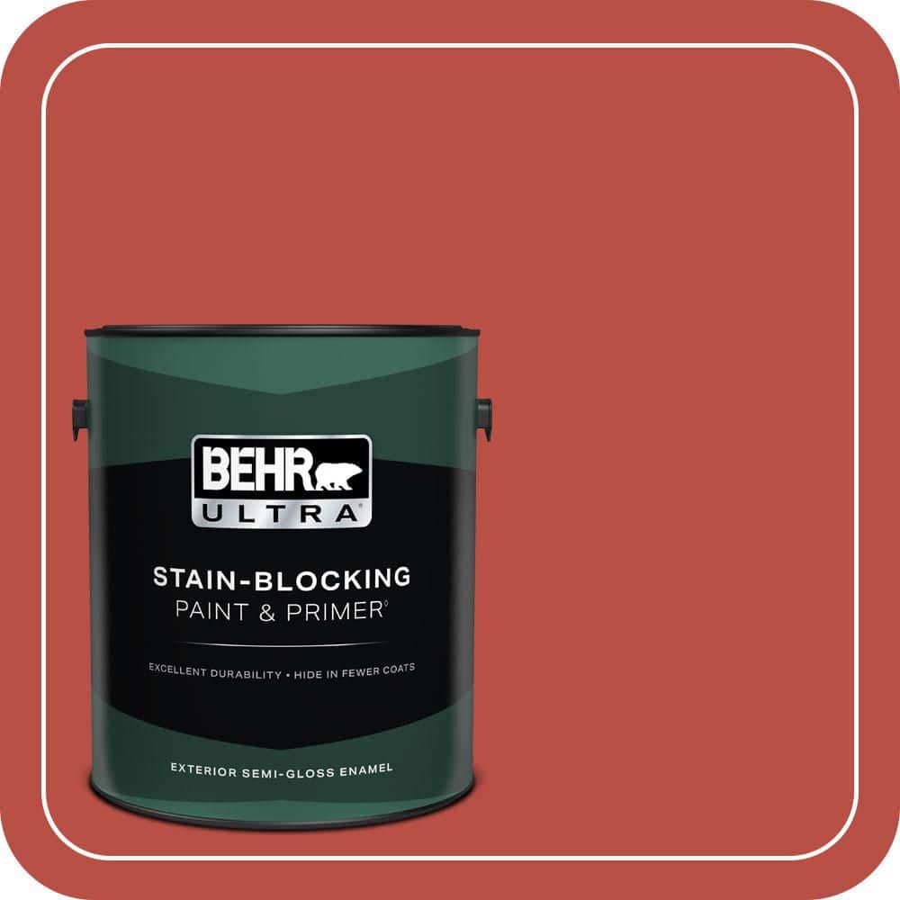 BEHR ULTRA 1 gal. #T14-20 Amaryllis Semi-Gloss Enamel Exterior Paint & Primer