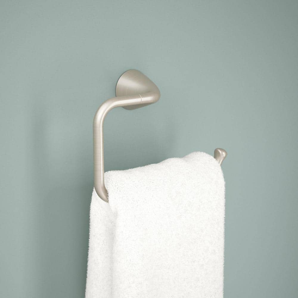 Delta Arvo Wall Mount Square Open Towel Ring Bath Hardware Accessory in Brushed Nickel (2)