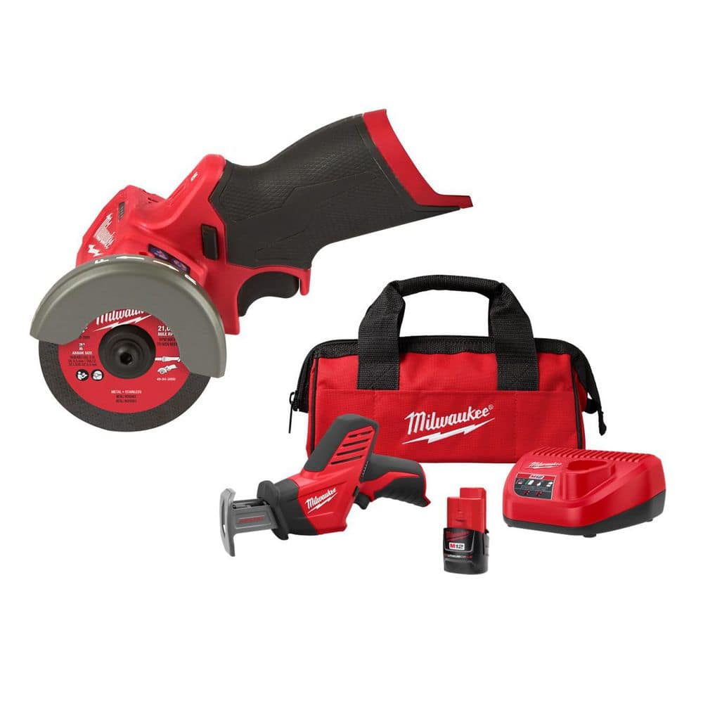 Milwaukee M12 FUEL 12V Lithium-Ion Brushless Cordless 3 in. Cut Off Saw, & HACKZALL Kit