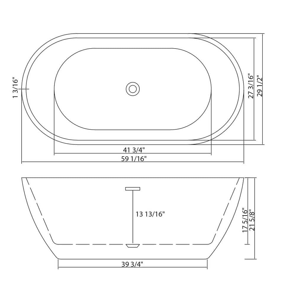 ANGELES HOME 29.5 in. Acrylic Soaking Bathtub with Chrome Overflow and Pop-Up Drain (2)