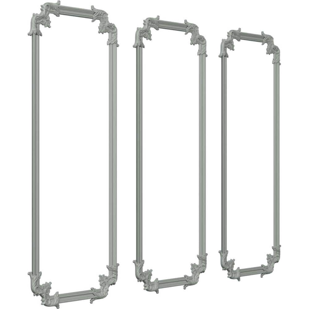 Ekena Millwork 28 in. W x 72 in. H Unfinished Polyurethane Oxford Panel Moulding Kit (Triple Panel) (2)
