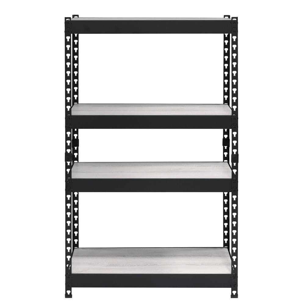 Tahanbath 17.50 in. W x 32.50 in. D x 48.50 in. H Multi-Colored Wood Freestanding Linen Cabinet w/4-Shelves in Natural/Black (1)