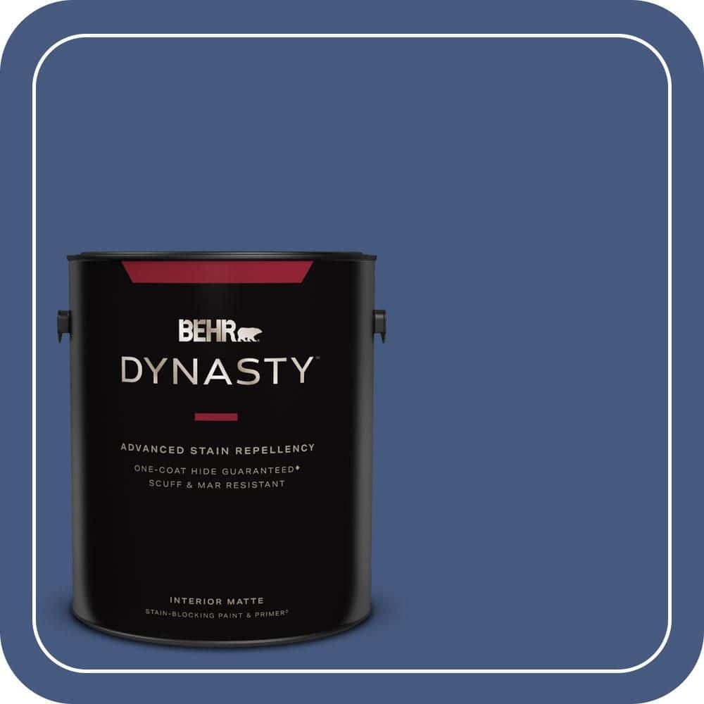 BEHR DYNASTY 1 gal. #M540-7 Optimum Blue One-Coat Hide Matte Interior Stain-Blocking Paint & Primer