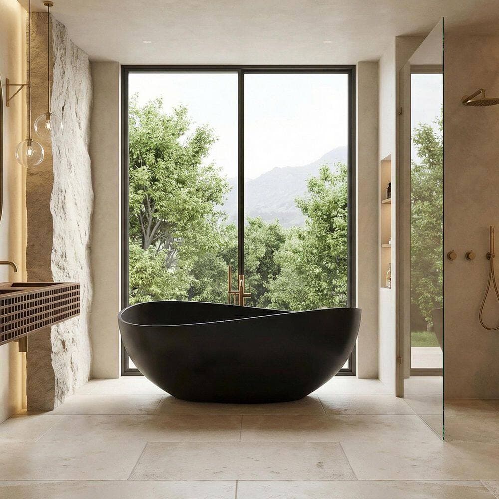 Altair Vespa 39 in. Soaking Bathtub with Center Drain (3)