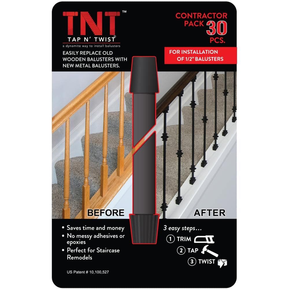 EVERMARK Stair Parts Tap and Twist 1/2 in. Hollow Metal Baluster Pro Pack (2)