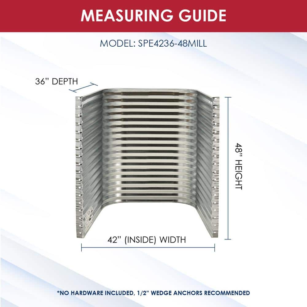 SHAPE PRODUCTS 42 in. W x 36 in. D x 48 in. H Galvanized Steel Egress Window Well (2)