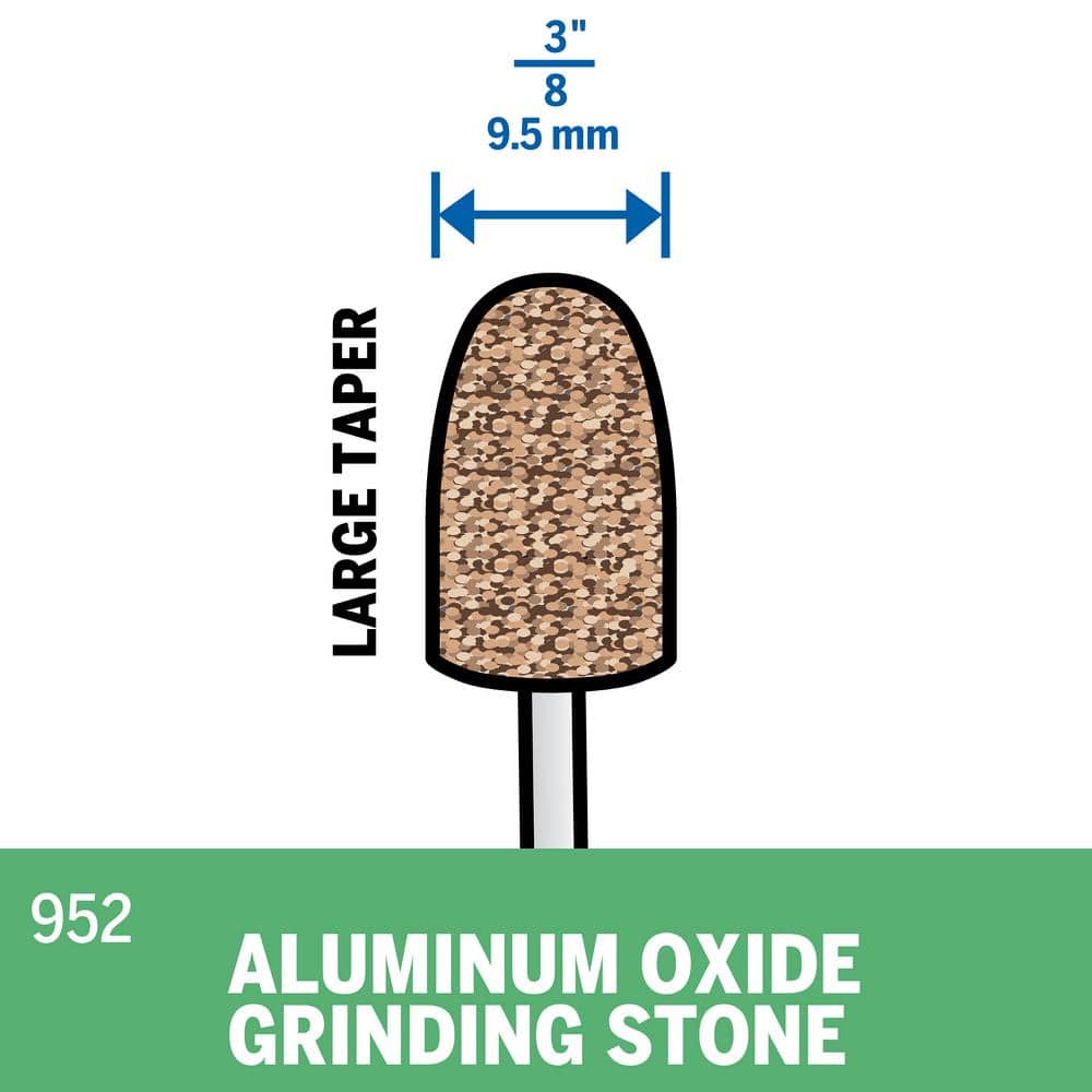 Dremel 3/8 in. Rotary Tool Aluminum Oxide Arch Shaped General Purpose Grinding Stone (3)