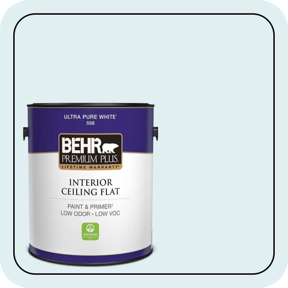 BEHR PREMIUM PLUS 1 gal. #M480-1 Helium Ceiling Flat Interior Paint & Primer (1)
