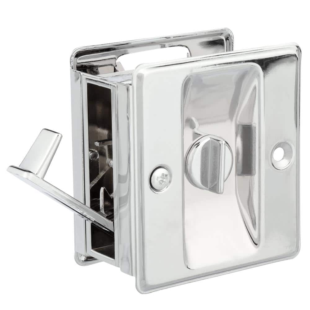 Prime-Line Polished Chrome, Pocket Door Privacy Lock (2)