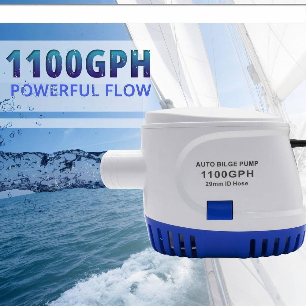 Unbranded 1100 GPH Automatic Bilge Pump 12V DC Submersible Marine Water Pump with Float Switch for Boats and Pools (3)