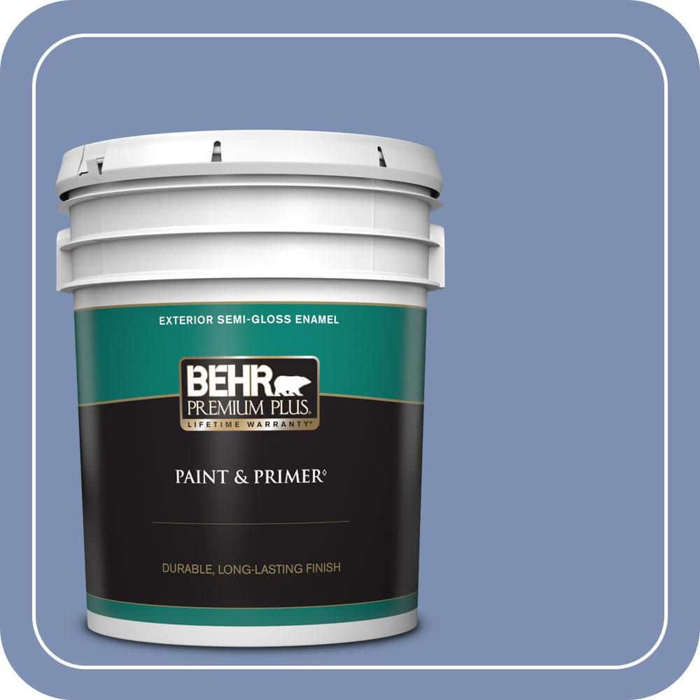 BEHR PREMIUM PLUS 5 gal. #600D-5 Babbling Brook Semi-Gloss Enamel Exterior Paint & Primer