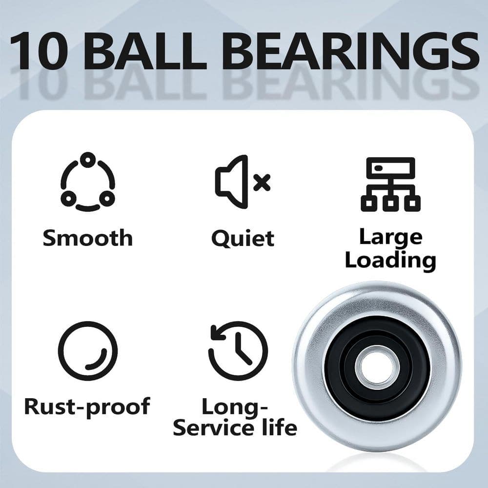 Unbranded 2 in. Steel Long Stem Roller 10-Ball Precision Bearing Anti-Shake High Load Garage Door Roller 10-Pack (3)