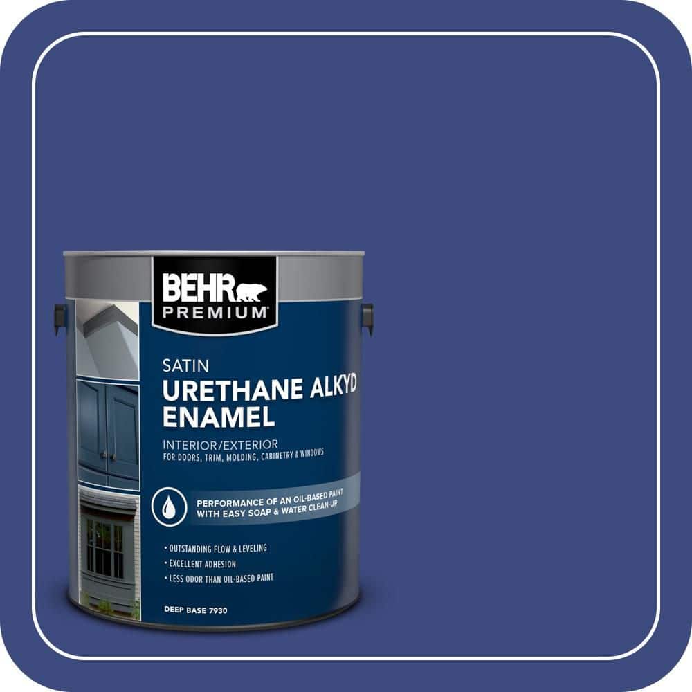 BEHR PREMIUM 1 gal. #P530-7 Tanzanite Urethane Alkyd Satin Enamel Interior/Exterior Paint (1)